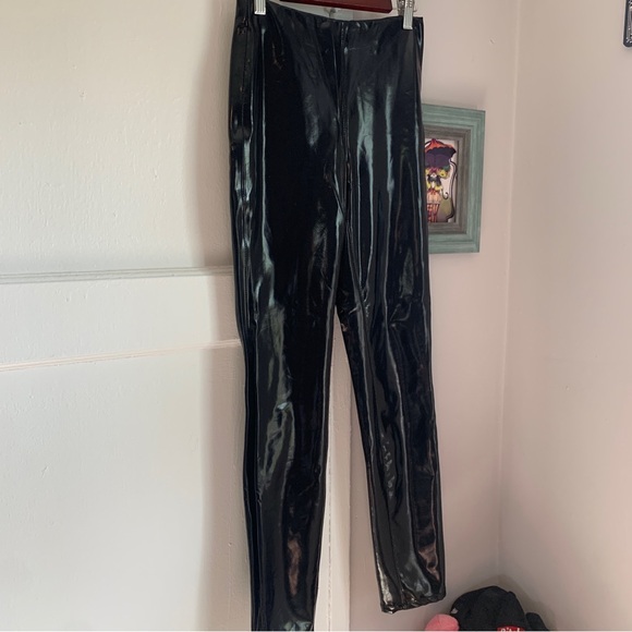 Blank NYC Faux Leather Black Pants Leggings Pleather Shiny Wet Punk Rock Grunge - Picture 3 of 8